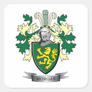 Morgan Family Crest Coat of Arms Vierkante Sticker