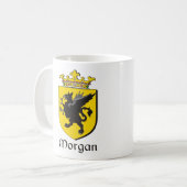 Morgan Family Crest Irish Coat of Arms Coffee Mok (Voorkant links)