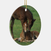 Morgan Foals Play Keramisch Ornament (Rechts)