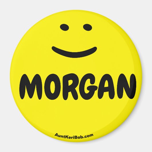 MORGAN gele glimlach magneet (Voorkant)