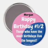 Morgan Gelukkige Verjaardag #1/2 Magnet (Voorkant / Achterkant)