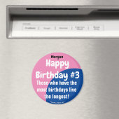 Morgan Gelukkige Verjaardag #3 Meisje Magnet (Insitu (Vaatwasser))