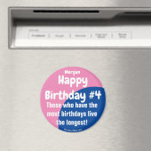 Morgan Gelukkige Verjaardag #4 Meisje Magnet (Insitu (Vaatwasser))