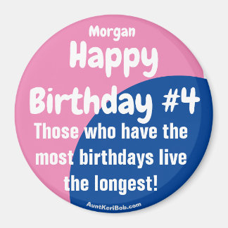 Morgan Gelukkige Verjaardag #4 Meisje Magnet