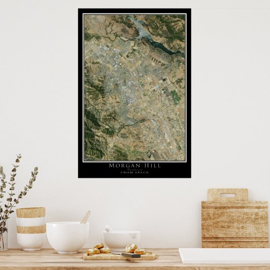 Morgan Hill California Satellite Poster Map (Keuken)