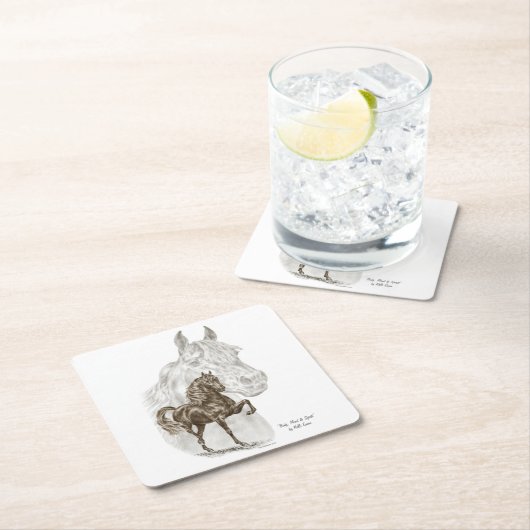 Morgan Horse Art Kartonnen Onderzetters (Insitu)