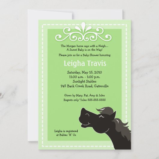 Morgan Horse Neutral 5x7 Baby shower Uitnodiging (Voorkant)
