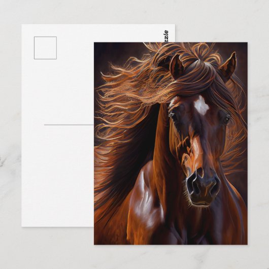 Morgan Horse Oil verf Briefkaart (Voorkant / Achterkant)