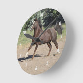 Morgan Horse Running Wall Clock Ronde Klok (Hoek)