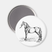 Morgan Horse Simple Sketch Magneet (Voorkant / Achterkant)