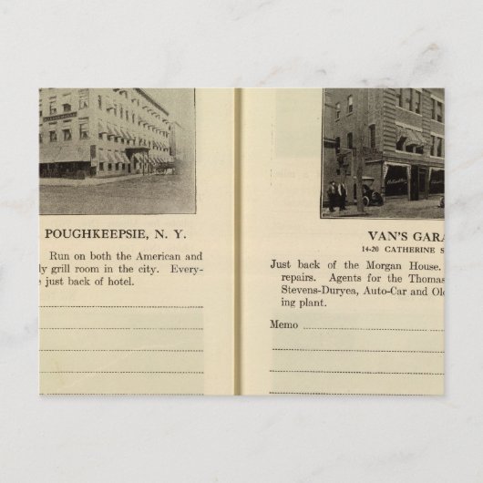 Morgan House, Van's Garage, Poughkeepsie Briefkaart (Voorkant)
