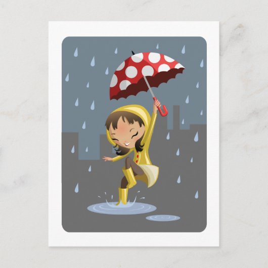 Morgan in de Regen Briefkaart (Voorkant)