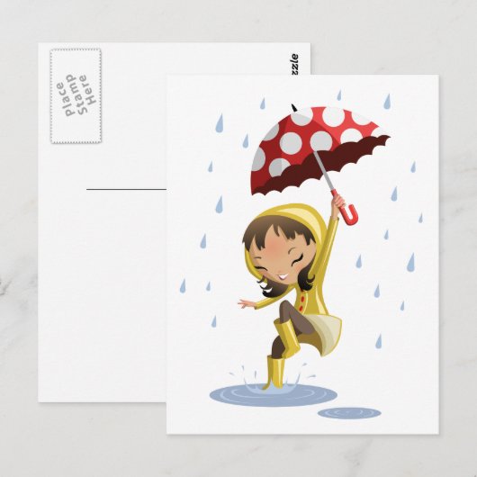 Morgan in de Regen Briefkaart (Voorkant / Achterkant)