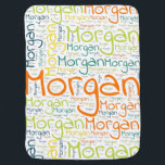 Morgan Inbakerdoek<br><div class="desc">Morgan. Show en draag deze populaire, mooie mannelijke voornaam die is ontworpen als kleurrijke tekstwolk gemaakt van horizontale en verticale krommende typografie van handletters in verschillende maten en schattige verse kleuren. Draag je positieve amerikaanse naam of show de wereld waar je van houdt of waar je van houdt. Merk met...</div>