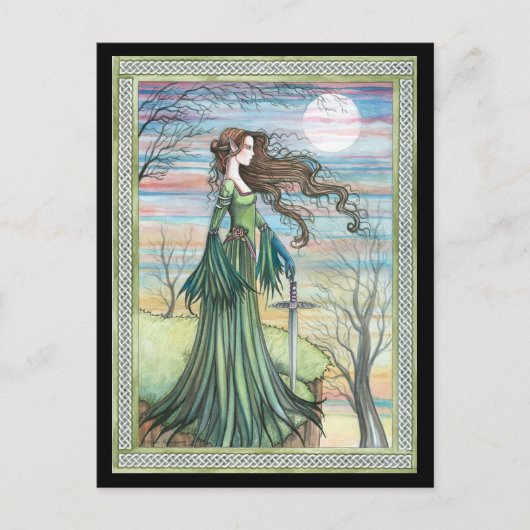 Morgan Le Fay Fantasy Kunst Ansichtkaart Briefkaart (Voorkant)