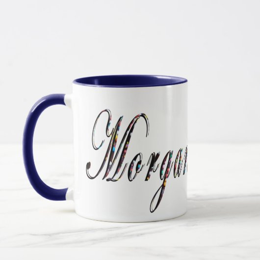 Morgan, naam, Logo, Blue Combo Coffee Mok. Mok (Links)