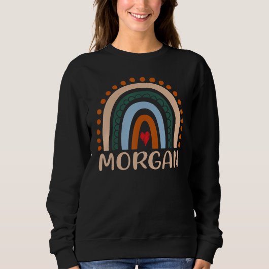 Morgan Name Personalized Funny Women Rainbow Morga Trui (Voorkant)