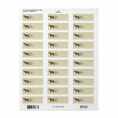 Morgan paard in profiel etiket (Full Sheet)