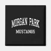 Morgan Park High School heeft Chicago Il Retro Spo Magneet (Voorkant)