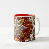 MORGAN ~ PATCHWORK ~ KERSTPATROON ~ TWEEKLEURIGE KOFFIEMOK (Voorkant rechts)