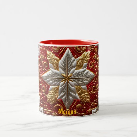 MORGAN ~ PATCHWORK ~ KERSTPATROON ~ TWEEKLEURIGE KOFFIEMOK (Center)