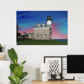 Morgan Point Lighthouse Painting Print (Thuiskantoor)