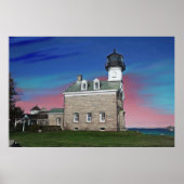 Morgan Point Lighthouse Painting Print (Voorkant)