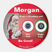 MORGAN Santa kijkt Magnet (Voorkant)