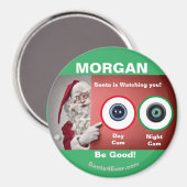 MORGAN Santa kijkt naar je. Dag en nacht Magneet (Voorkant / Achterkant)