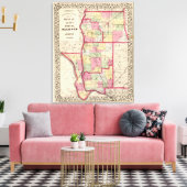 Morgan, Scott, Greene, Calhoun, provincie Jersey Canvas Afdruk (Insitu (Woonkamer))