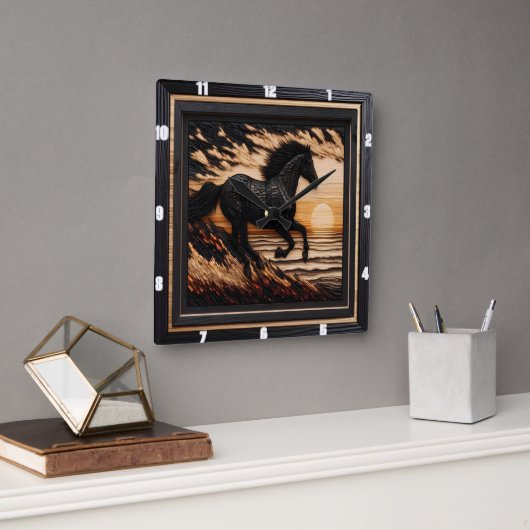 Morgan Shore Sprint: Gestructureerde Verbrande Sti Vierkante Klok (Kantoor)