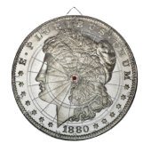 Morgan Silver Dollar Afbeelding op Dartboard Dartbord (Voorkant)