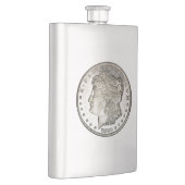 Morgan Silver Dollar Afbeelding op fles Heupfles (Rechts)