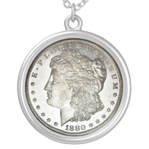 Morgan Silver Dollar Afbeelding op Ketting