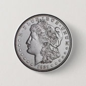 Morgan Silver Dollar Button (Voorkant)