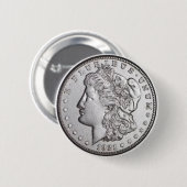 Morgan Silver Dollar Button (Voorkant /achterkant)