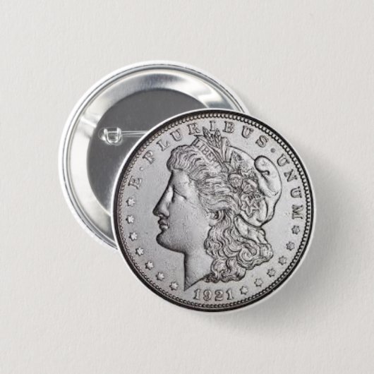 Morgan Silver Dollar Button (Voorkant /achterkant)