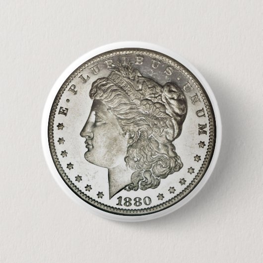 Morgan Silver Dollar Button (Voorkant)