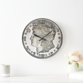 Morgan Silver Dollar Clock met cijfers Grote Klok (Huis)