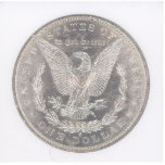 Morgan Silver Dollar Eagle Staand Fotobeeldje<br><div class="desc">Een schitterende bril zonder circulatie,  MS64 Morgan Silver Dollar keerzijde. "S" Munt betekent dat deze munt van eind 1800 werd geslagen op de Munt van San Francisco.</div>