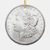 MORGAN SILVER DOLLAR KERAMISCH ORNAMENT (Voorkant)