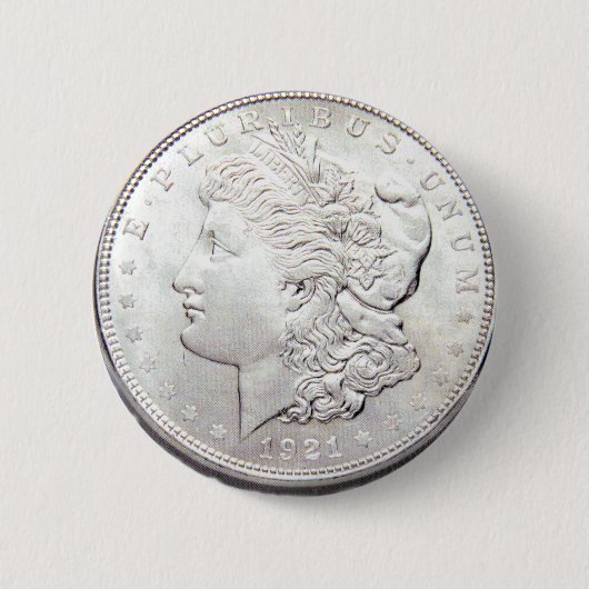 MORGAN SILVER DOLLAR RONDE BUTTON 5,7 CM (Voorkant)