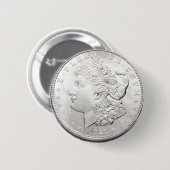 MORGAN SILVER DOLLAR RONDE BUTTON 5,7 CM (Voorkant /achterkant)