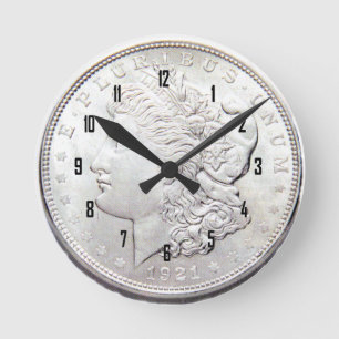 MORGAN SILVER DOLLAR RONDE KLOK