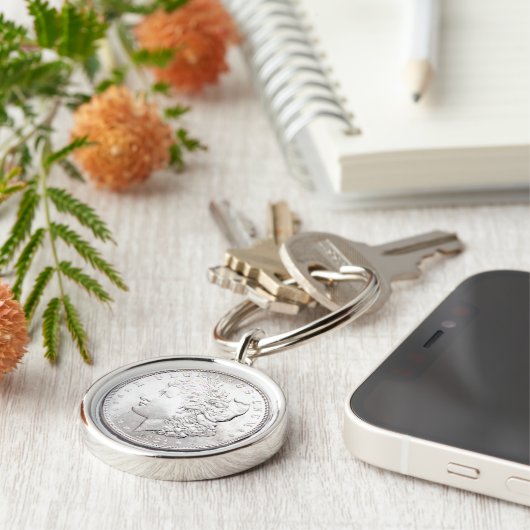 MORGAN SILVER DOLLAR SLEUTELHANGER (Zijkant)