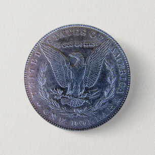 Morgan Silver Dollar Tail Ronde Button 5,7 Cm
