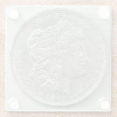 Morgan Silver Dollar uit 1921 Glazen Onderzetter (Achterkant)