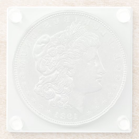 Morgan Silver Dollar uit 1921 Glazen Onderzetter (Achterkant)