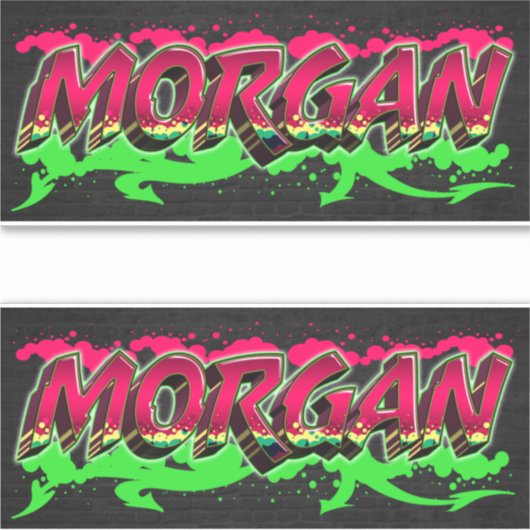 Morgan Vorname Name Graffiti Aufkleber Sticker (Voorkant)