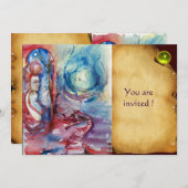 MORGANA Dame en Draak Perkament Gele Edelsteen Kaart (Voorkant / Achterkant)